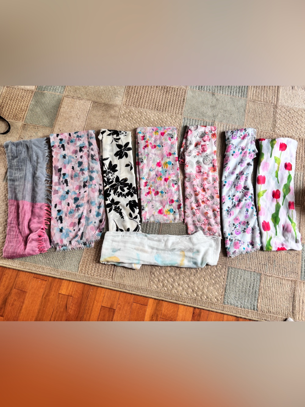 Assorted Floral and Patterned Lightweight Scarves